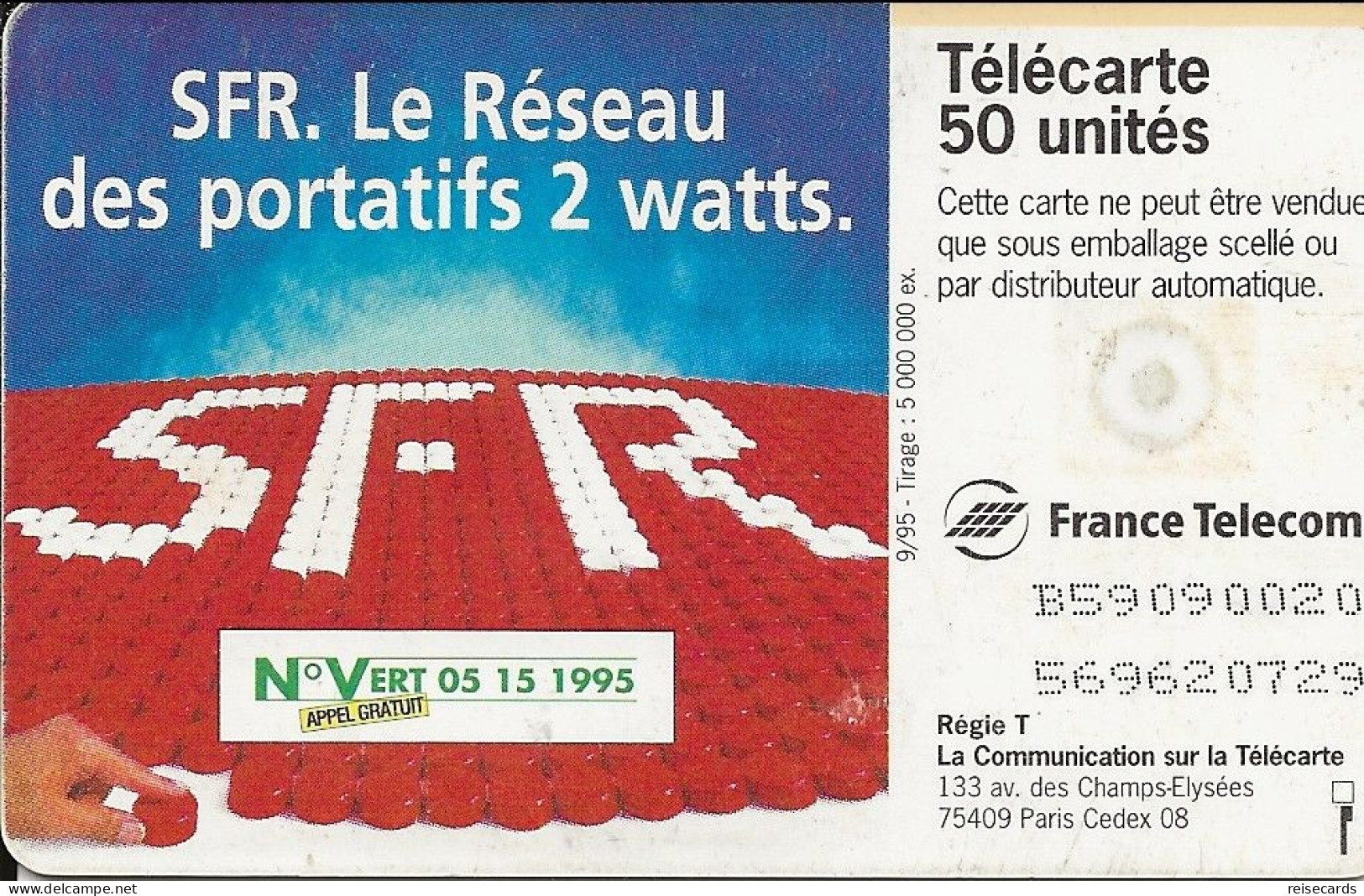 France: France Telecom 9/95 F590a SFR Portatif - 1995