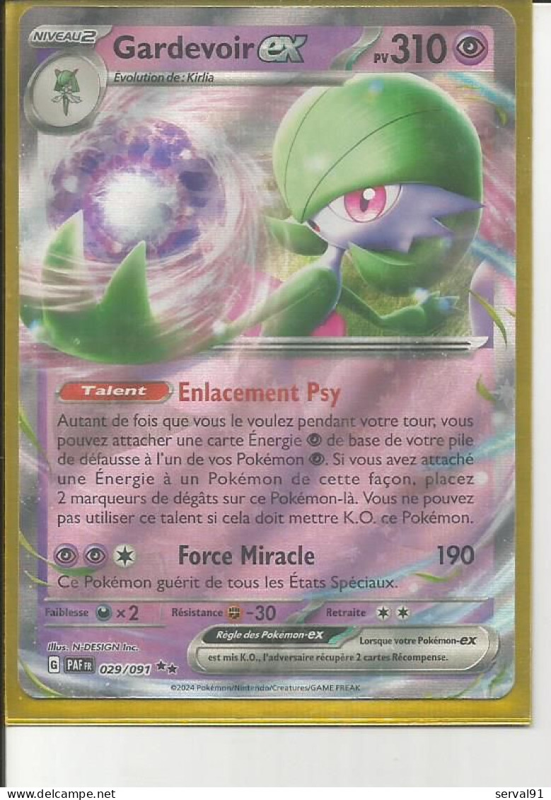 CARTE GARDEVOIR EX DESTINEE DE PALDEA N° 29 - Ecarlate & Violet