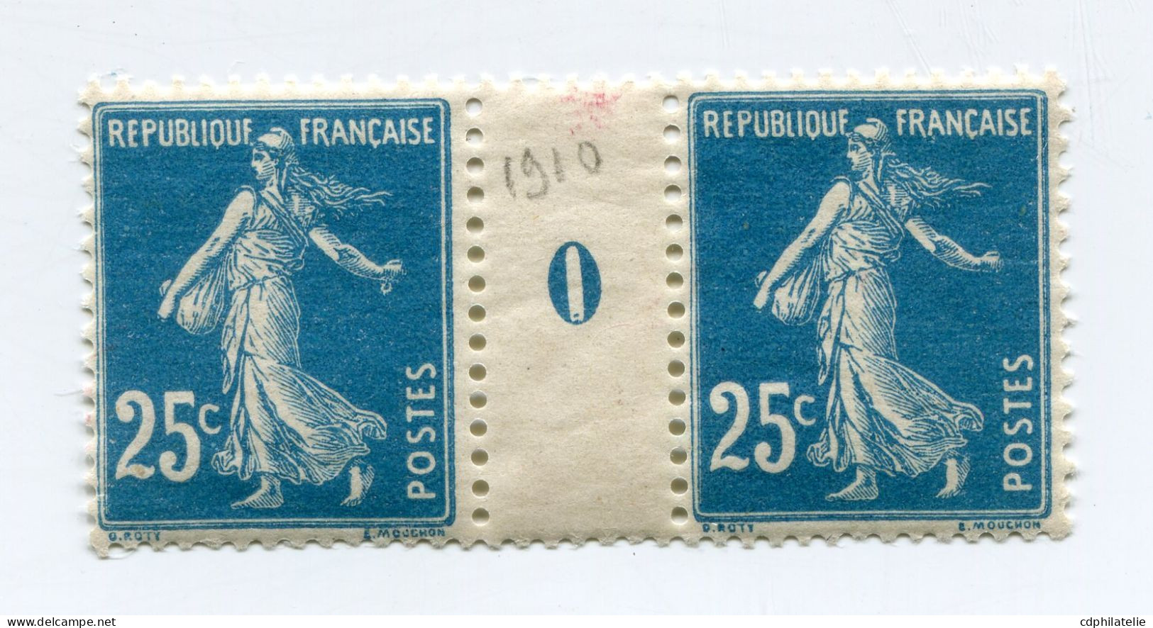 FRANCE N°140 ** EN PAIRE AVEC MILLESIME 0 ( 1910 ) - Millesimes