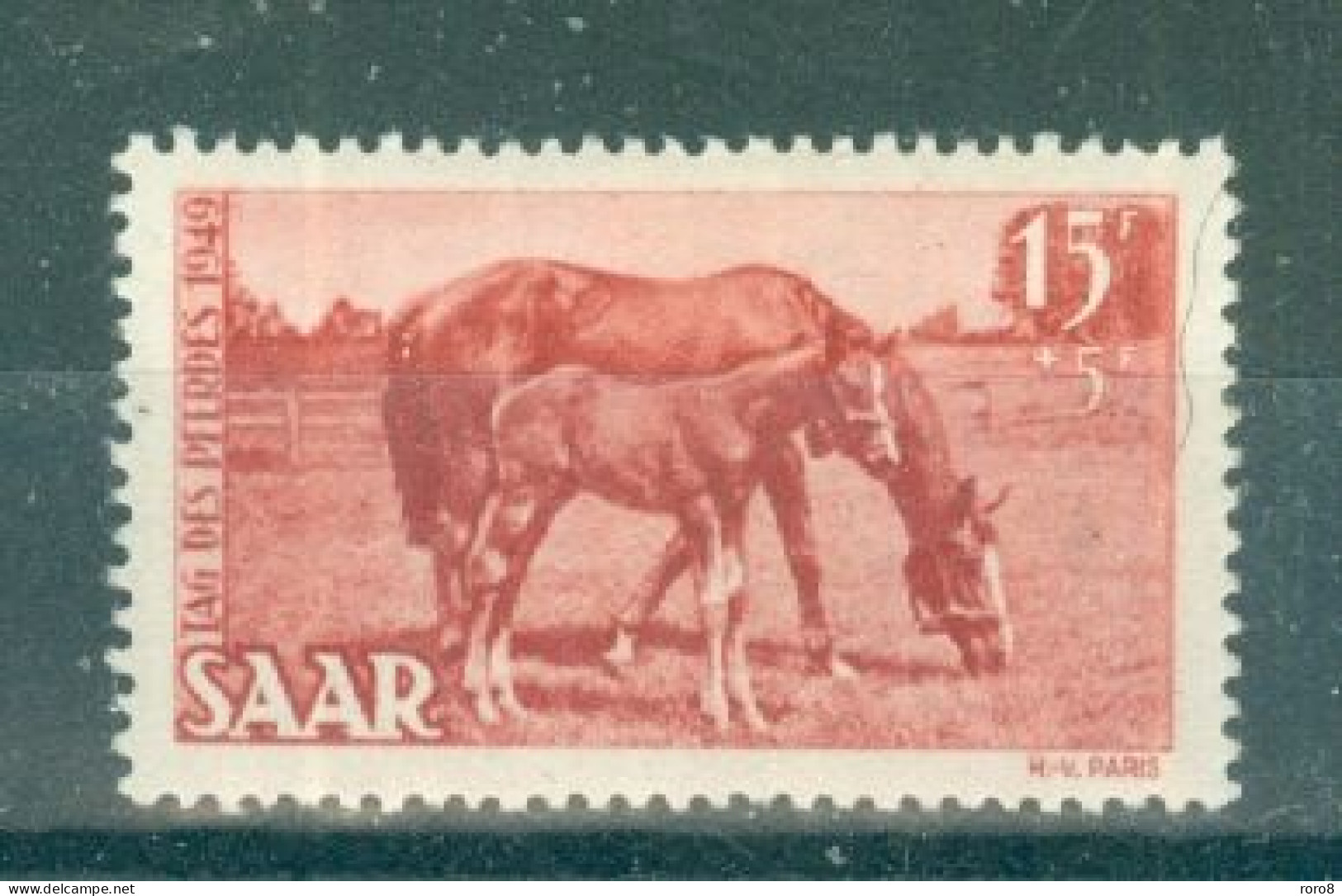 SARRE - N°253* MNH Trace De Charnière SCAN DU VERSO. Journée Du Cheval. - Neufs