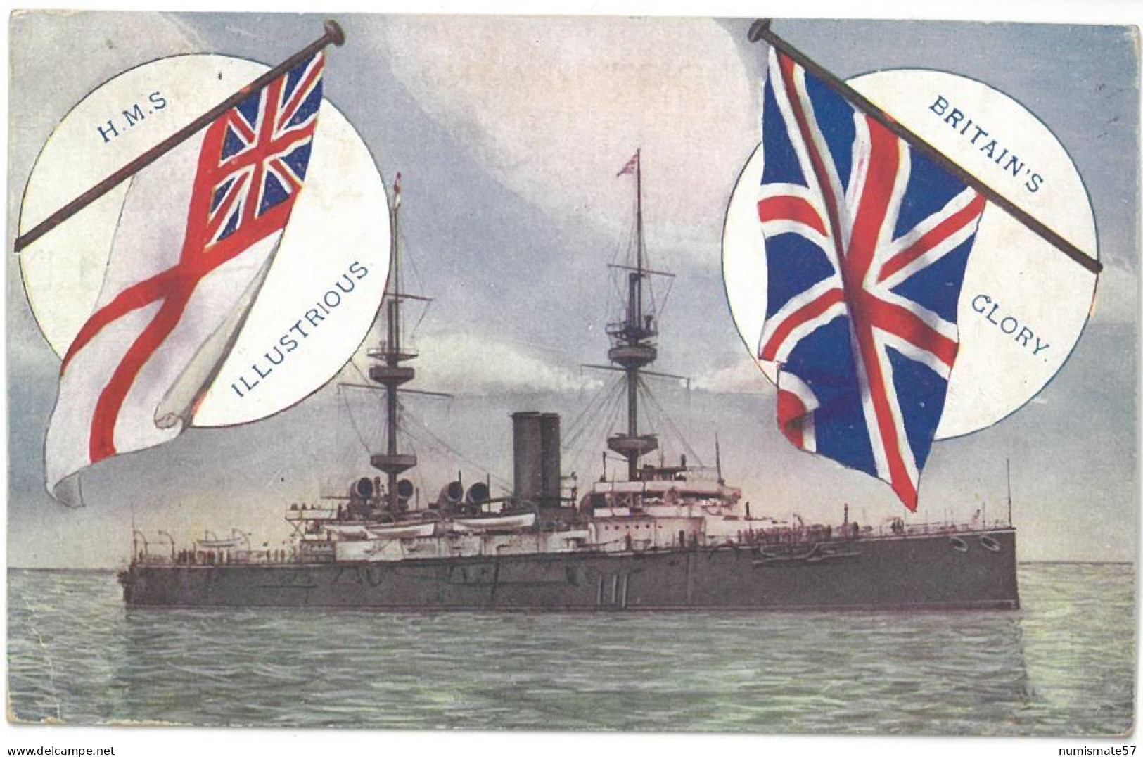 CPA HMS ILLUSTRIOUS - BRITAIN GLORY - Année 1914 - Warships