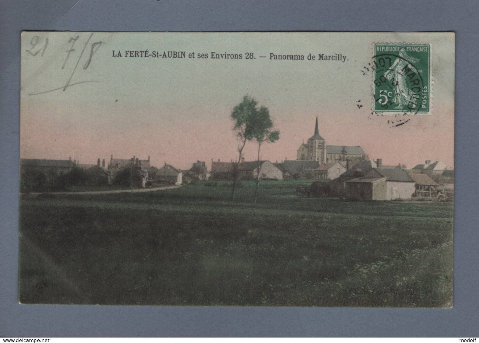 CPA - 45 - La Ferté-Saint-Aubin Et Ses Environs - Panorama De Marcilly - Colorisée - Circulée En 1908 - La Ferte Saint Aubin