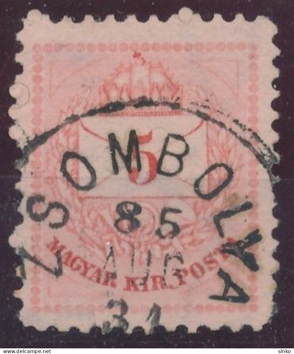 1881. Colour Number Krajcar 5kr Stamp, ZSOMBOLYA - ...-1867 Prephilately