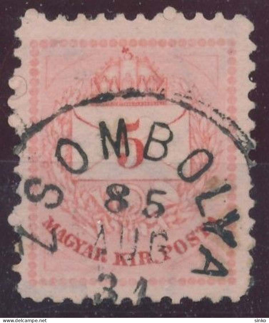 1881. Colour Number Krajcar 5kr Stamp, ZSOMBOLYA - ...-1867 Prefilatelia