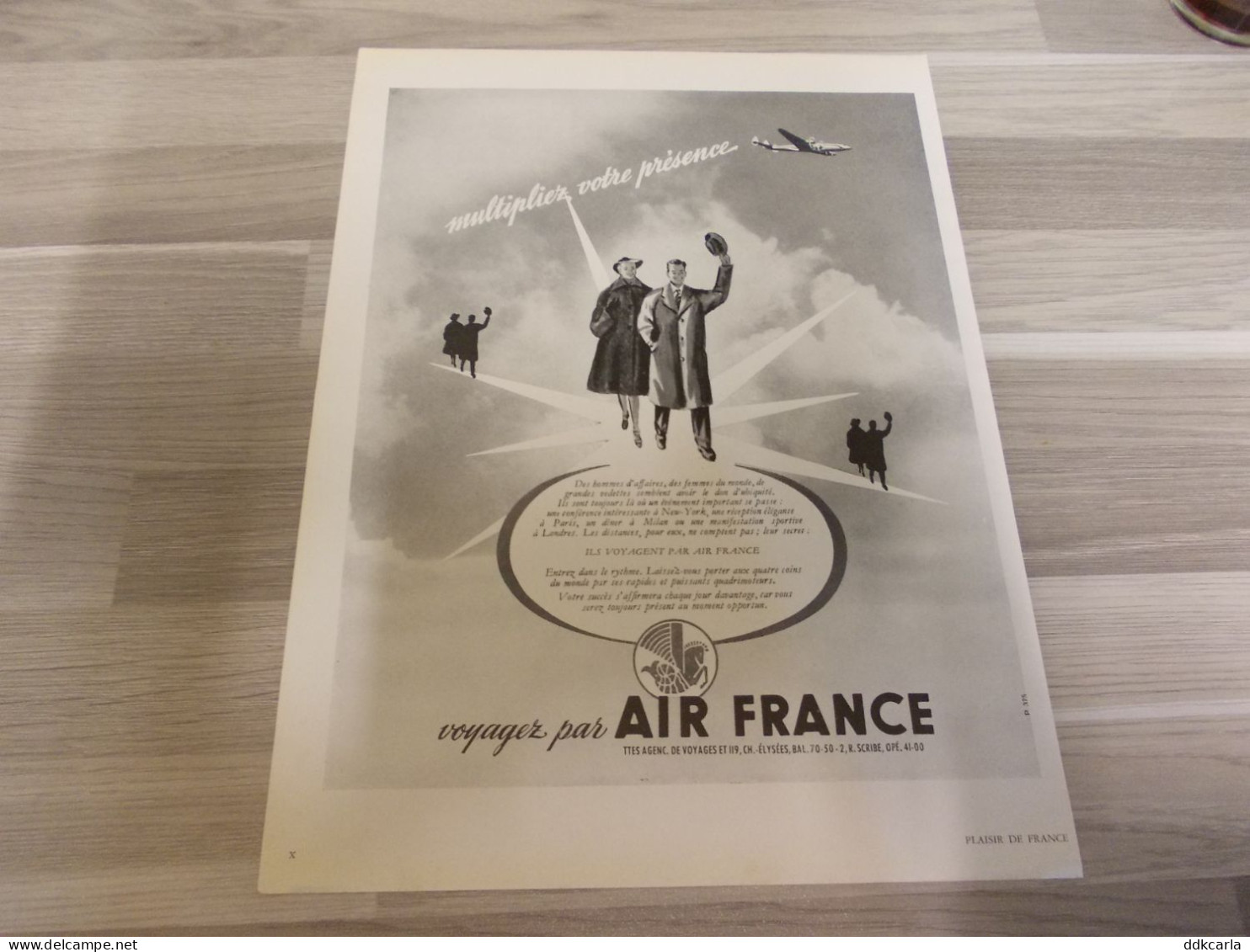 Reclame Advertentie Uit Oud Tijdschrift 1951 - Voyagez Par AIR FRANCE - Pubblicitari