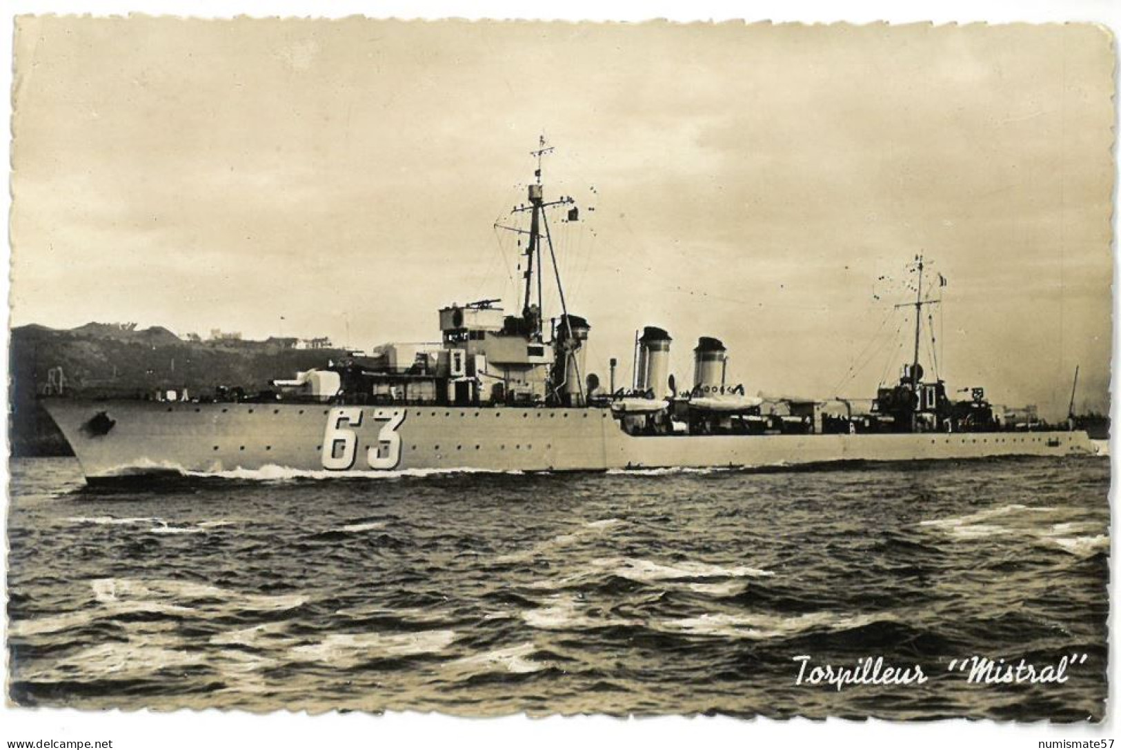 CPA Torpilleur Mistral - Année 1938 - Warships