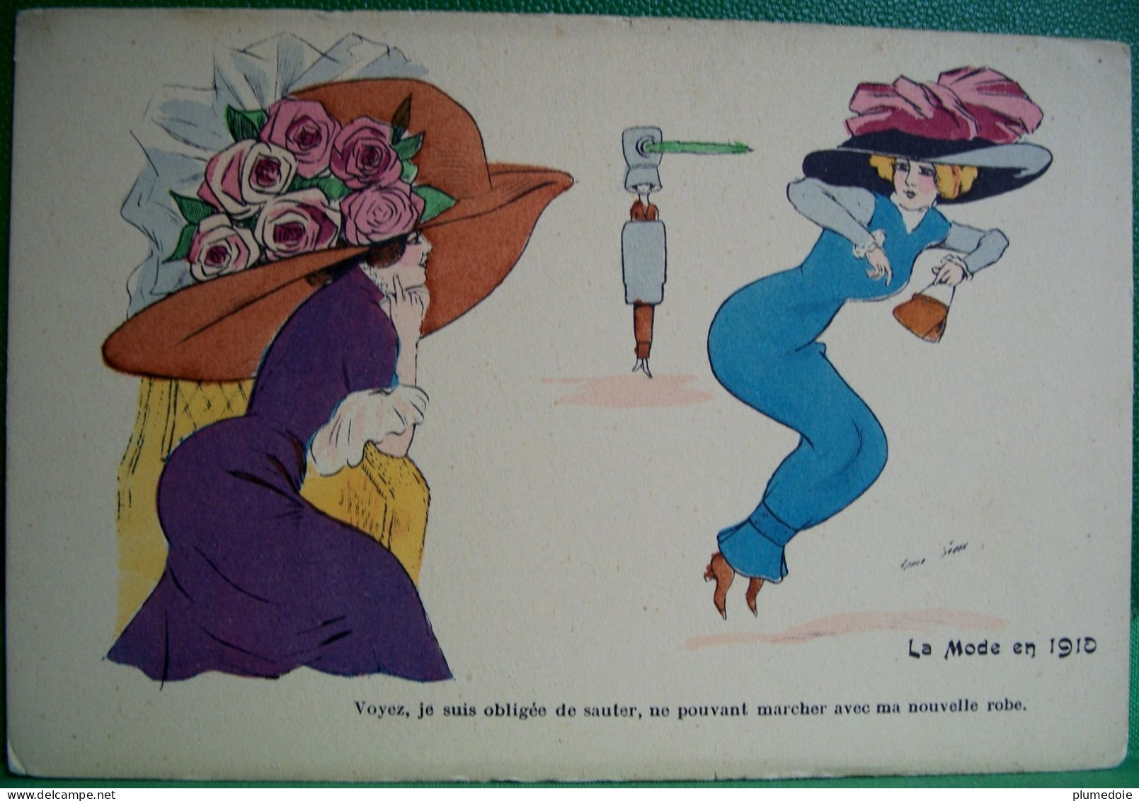 Cpa ILLUSTRATEUR Signée XAVIER SAGER La MODE En 1910 Femmes ROBES Et CHAPEAUX ,woman  FASHION DRESS , Large HAT , A/s - Sager, Xavier