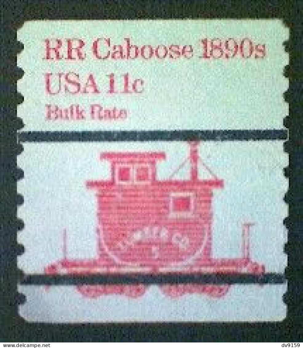 United States, Scott #1905a, Used(o), 1984 Coil, Transportation Series: Caboose Of 1890s, 11¢, Red - Oblitérés