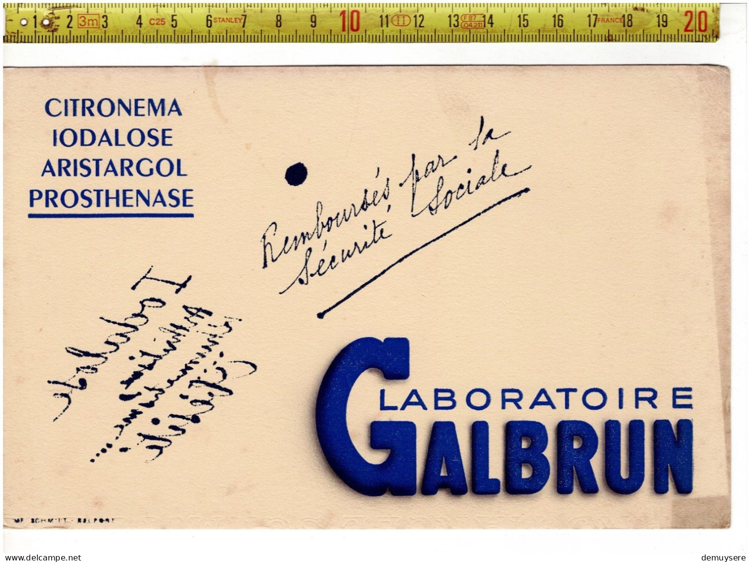 SOLDE 2026 ( BUVARD ? )  LABORATOIRE GALBRUN - CITRONEMA IODALOSE ARISTARGOL - Publicités