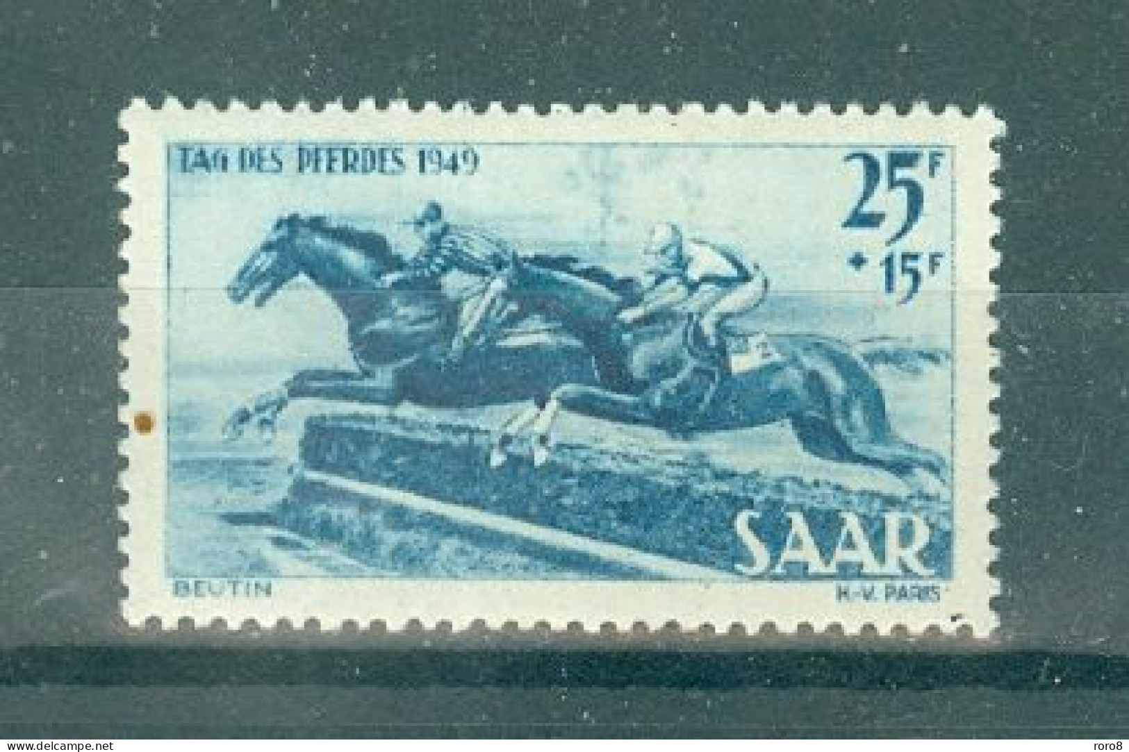 SARRE - N°254* MNH Trace De Charnière SCAN DU VERSO. Journée Du Cheval. - Unused Stamps