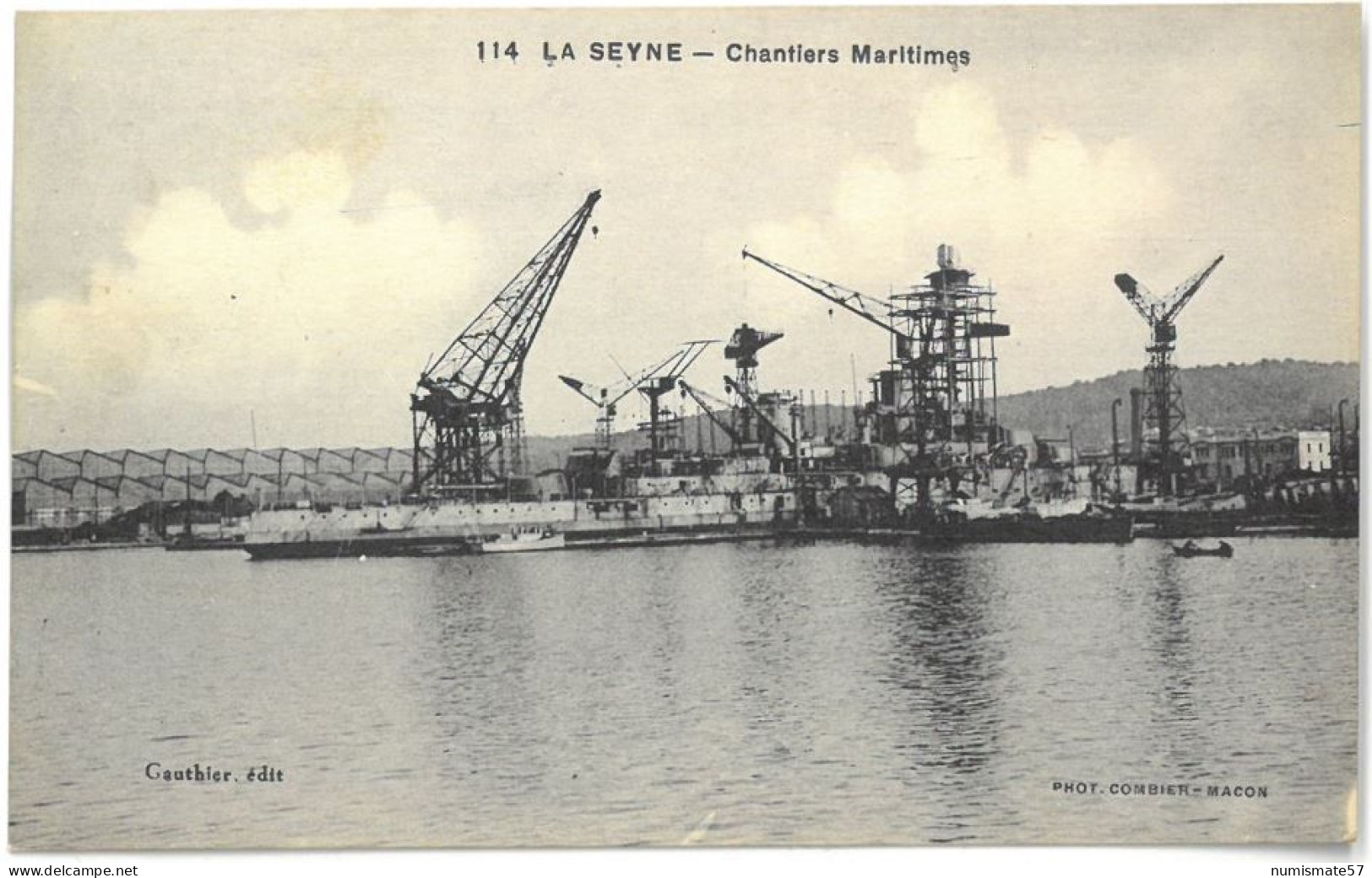 CPA LA SEYNE SUR MER - Chantiers Maritimes - Ed. Gauthier N°114 - Photo Combier - La Seyne-sur-Mer