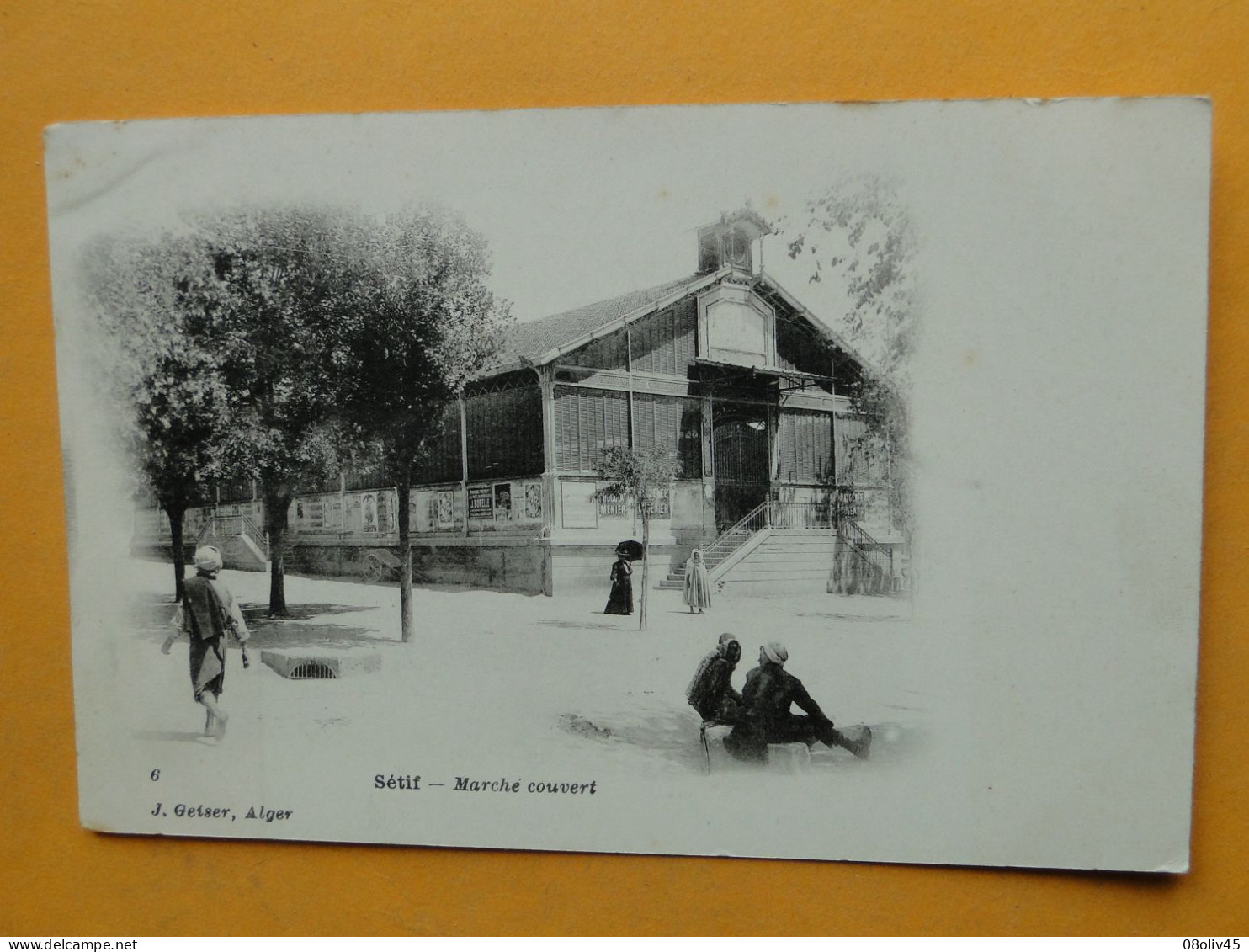 Cpa Algérie -- SETIF -- Le Marché Couvert - Carte " Précurseur " ANIMEE - Cpa PEU COURANTE !! - Sétif