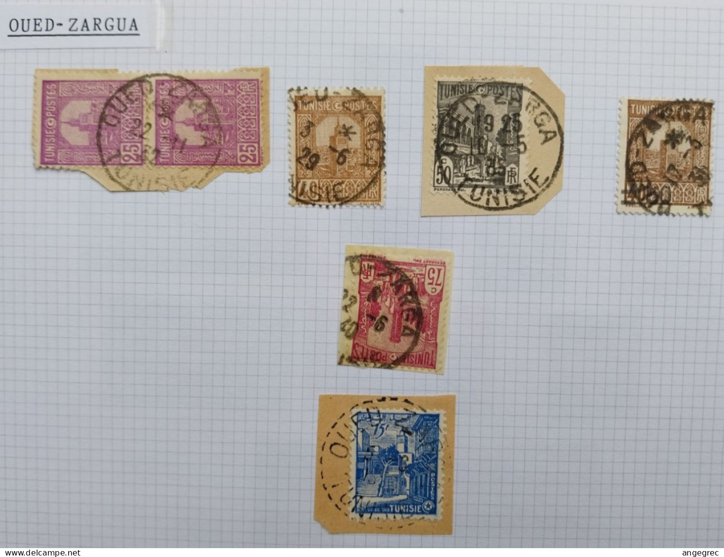 Tunisie Lot Timbre Oblitération Choisies Oued Zargua  Dont Fragment  à Voir - Used Stamps