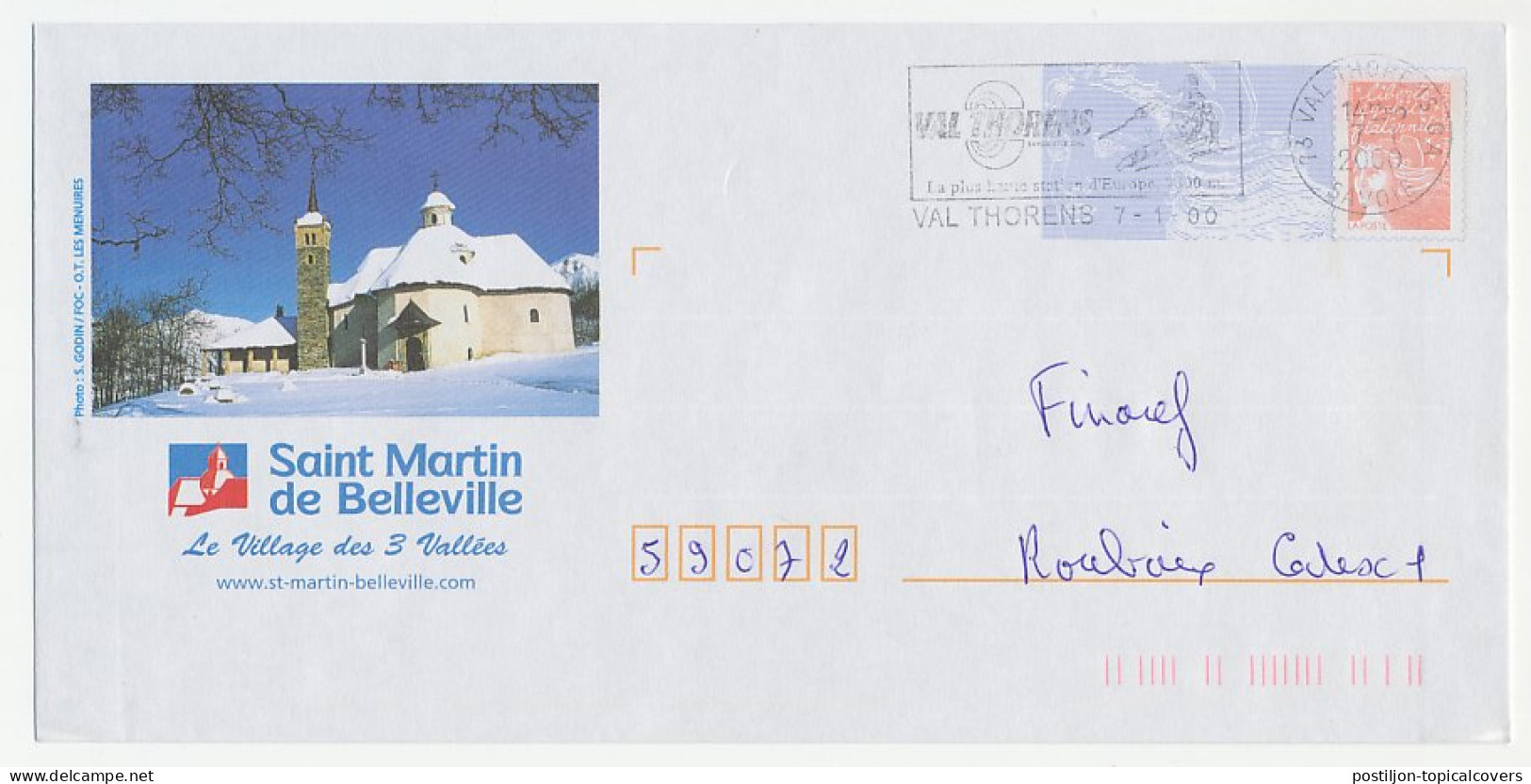 Postal Stationery / PAP France 2000 Winter - Snow - Climat & Météorologie