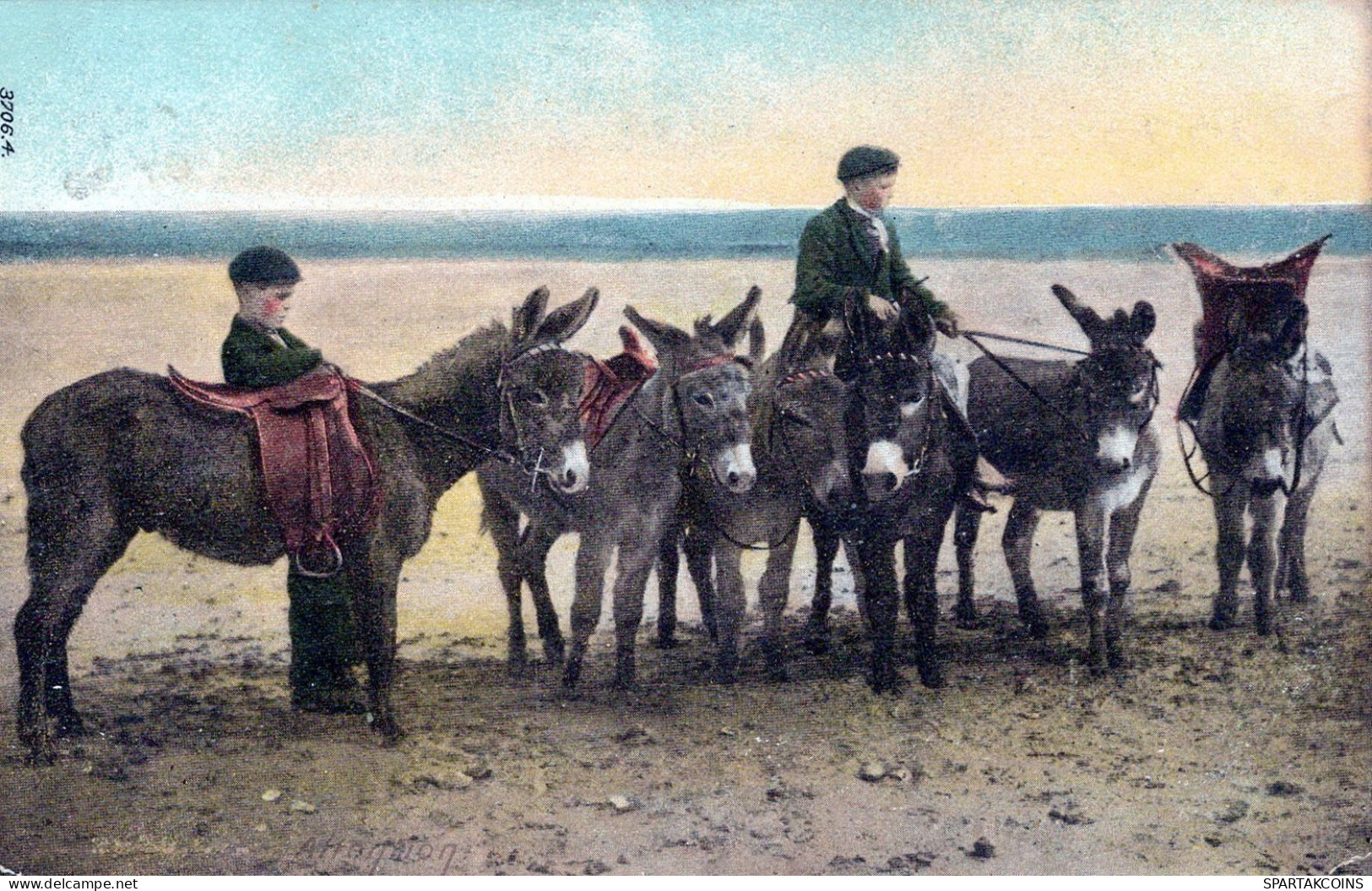 DONKEY Animals Children Vintage Antique Old CPA Postcard #PAA328.GB - Donkeys