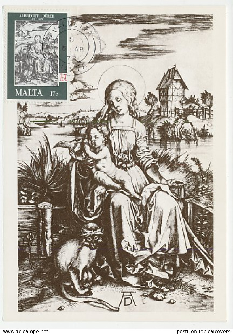 Maximum Card Malta 1978 Madonna And Child - Monkey - Autres & Non Classés