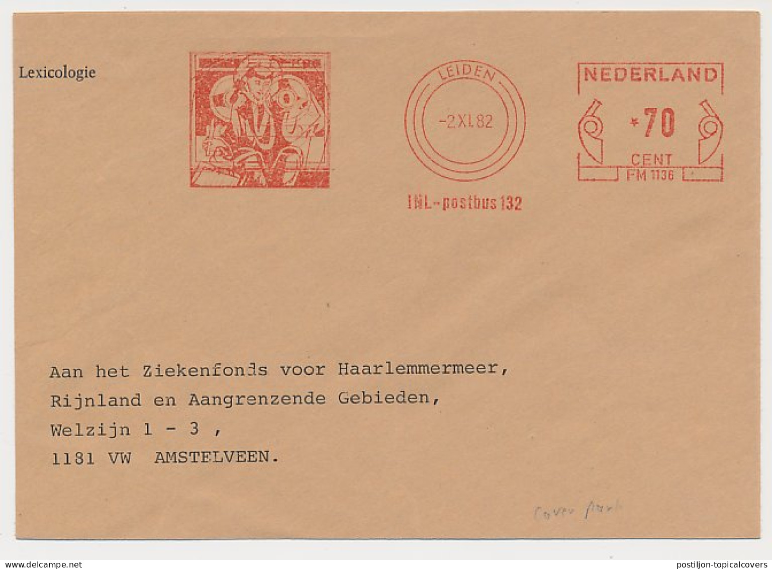 Meter Cover Netherlands 1982 INNL - Institute For The Dutch Language - Other & Unclassified