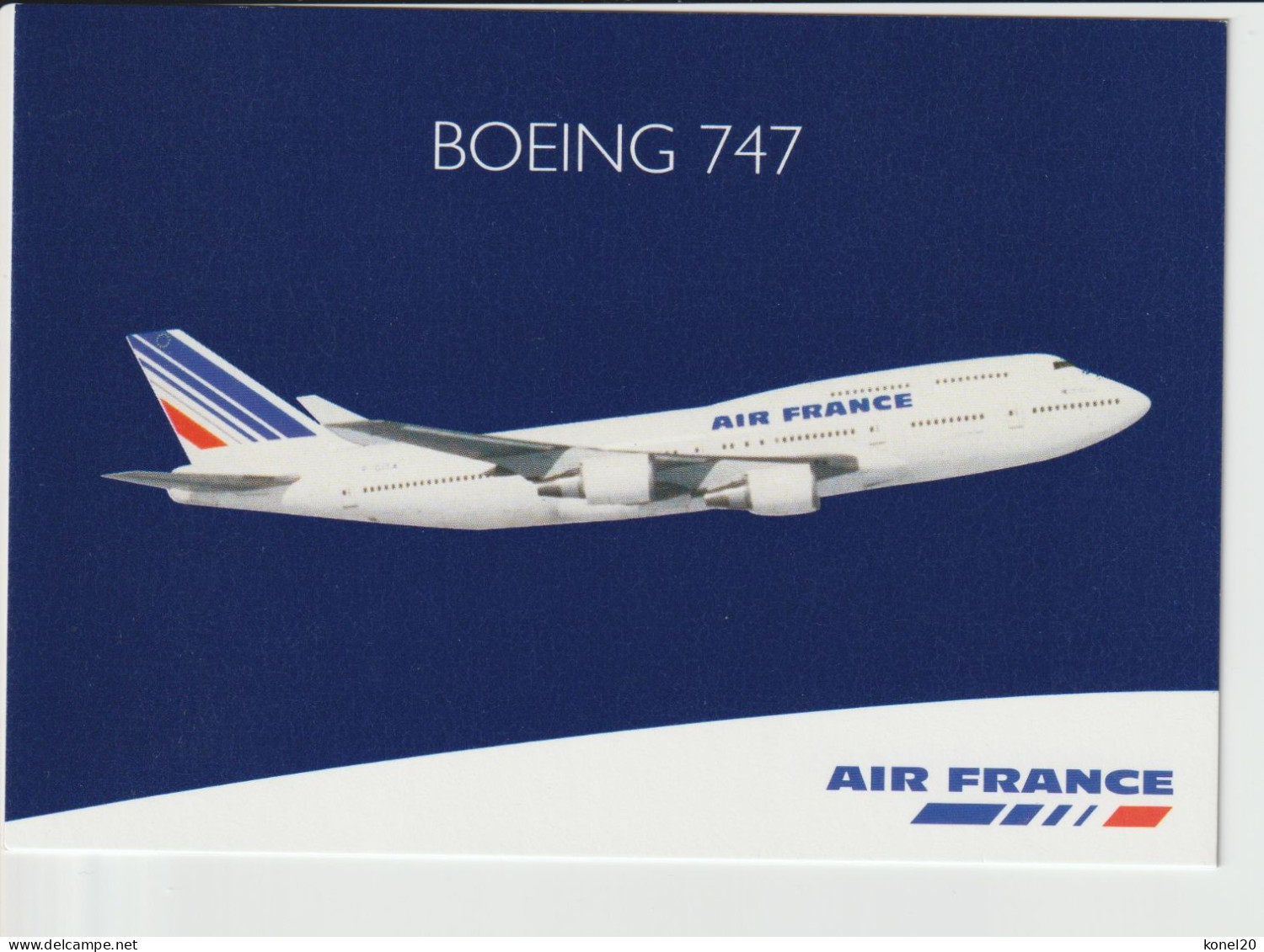 Vintage Pc AIr France AF Boeing 747 Aircraft - 1946-....: Era Moderna