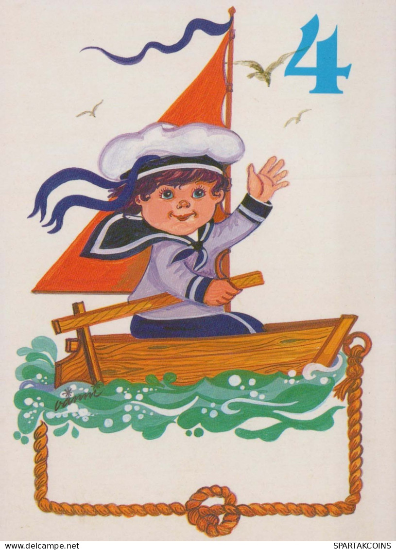 HAPPY BIRTHDAY 4 Year Old BOY CHILDREN Vintage Postal CPSM #PBT749.GB - Anniversaire