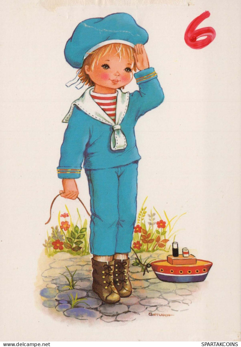 HAPPY BIRTHDAY 6 Year Old BOY CHILDREN Vintage Postal CPSM #PBT809.GB - Anniversaire