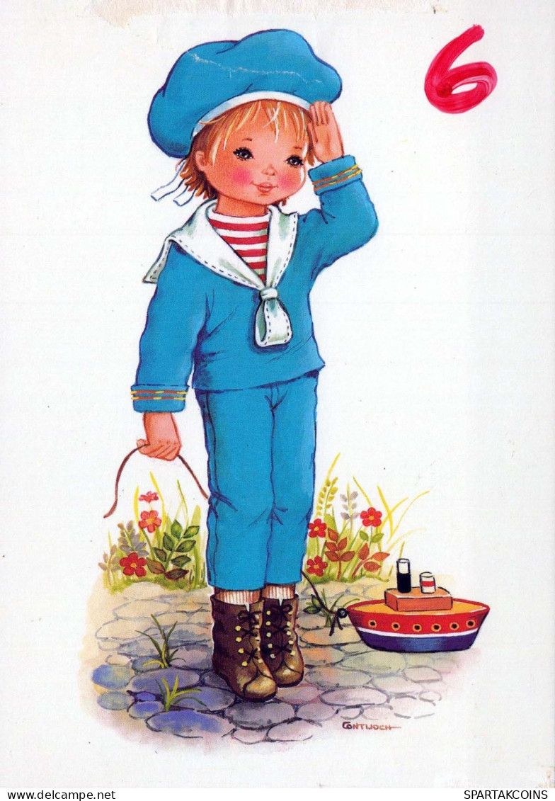 HAPPY BIRTHDAY 6 Year Old BOY CHILDREN Vintage Postal CPSM #PBT809.GB - Birthday