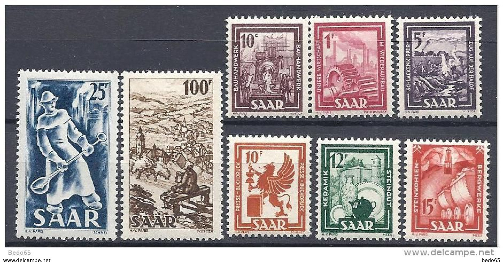 SARRE SERIE COMPLETE   N° 255/62 NEUF**/ MNH LUXE - Unused Stamps