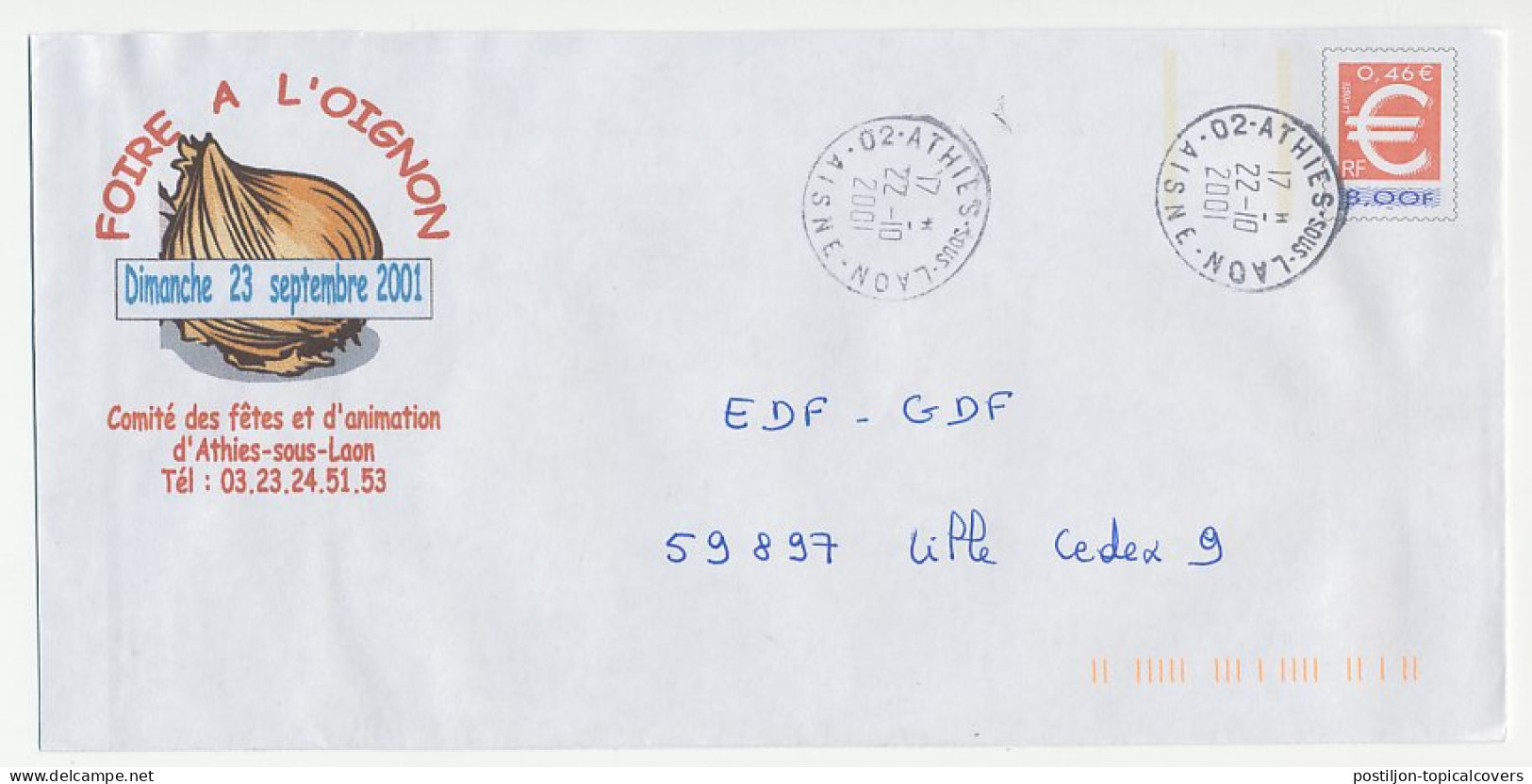 Postal Stationery / PAP France 2001 Onion Fair - Agricoltura