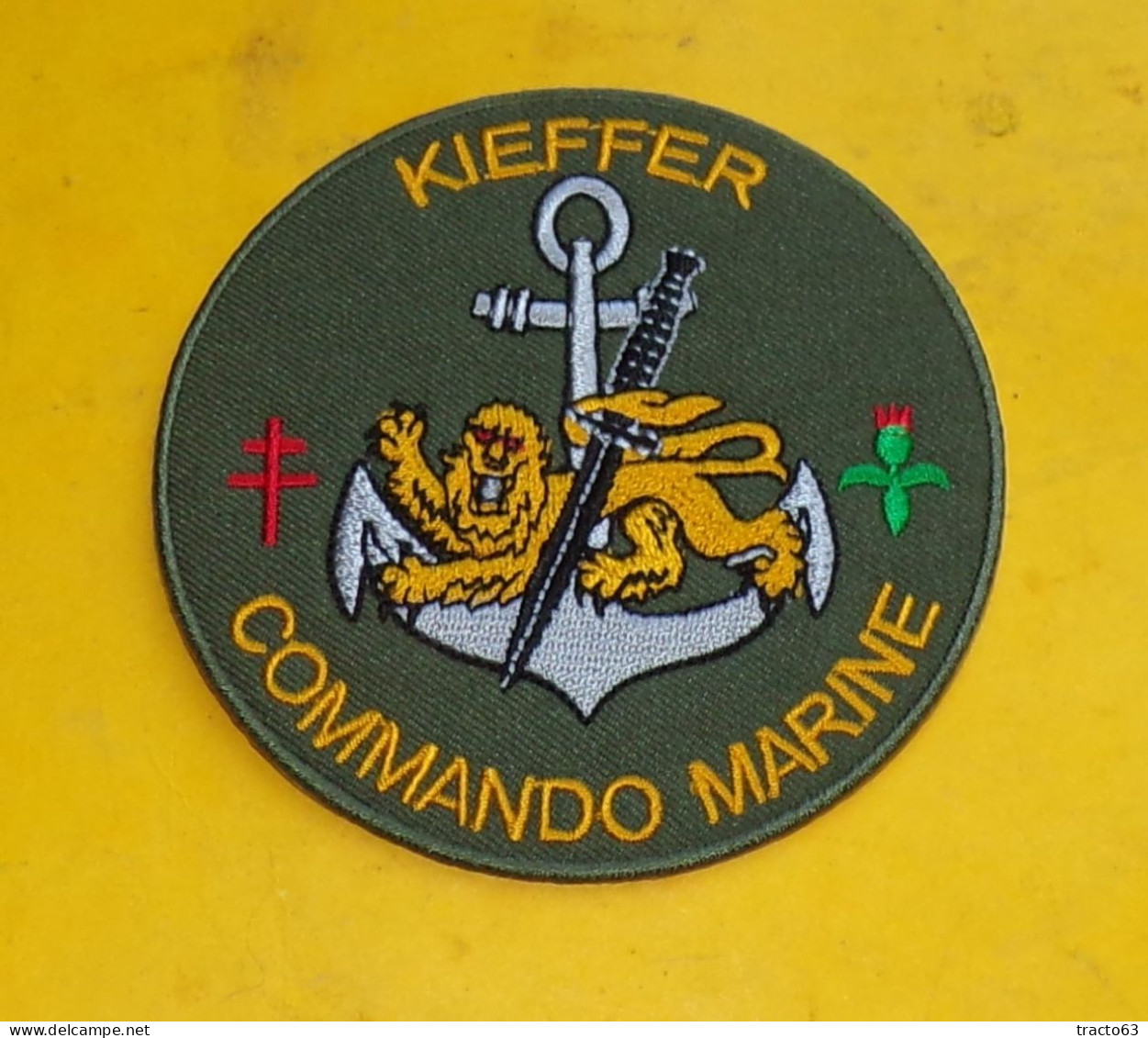 TISSU PATCH : KIEFFER , COMMANDO MARINE    , DIAMETRE 9 CM , BON ETAT VOIR PHOTO . POUR TOUT RENSEIGNEMENT ME CONTACTER. - Stoffabzeichen