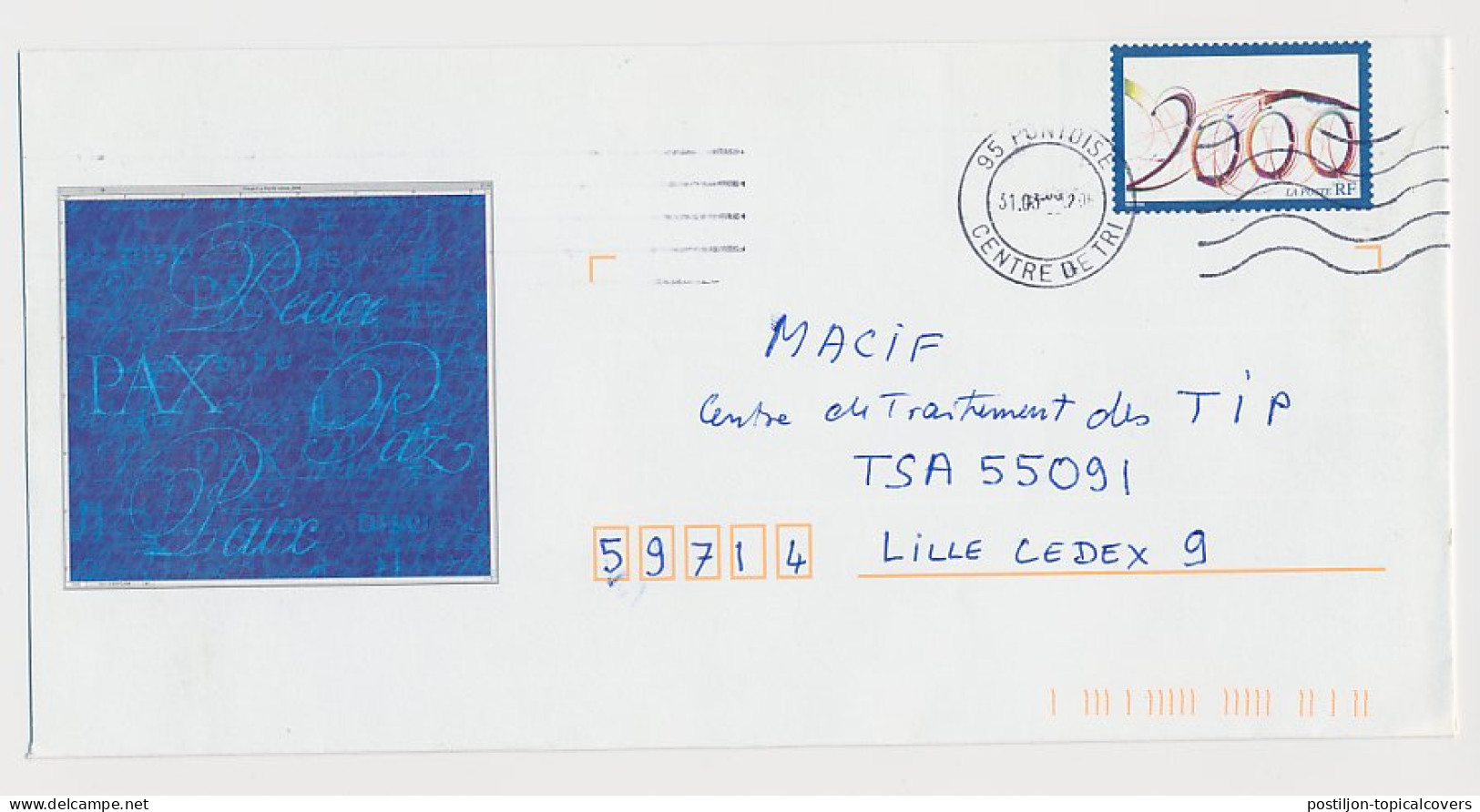 Postal Stationery France 2000 Peace - Non Classificati