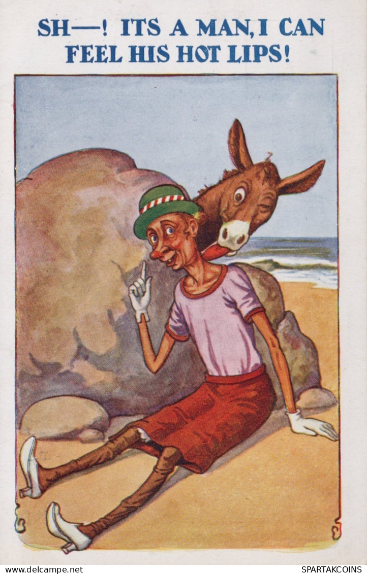 BURRO Animales Vintage Antiguo CPA Tarjeta Postal #PAA250.ES - Burros