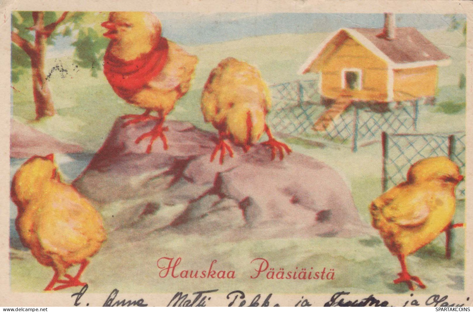 PASCUA POLLO HUEVO Vintage Tarjeta Postal CPA #PKE373.ES - Easter