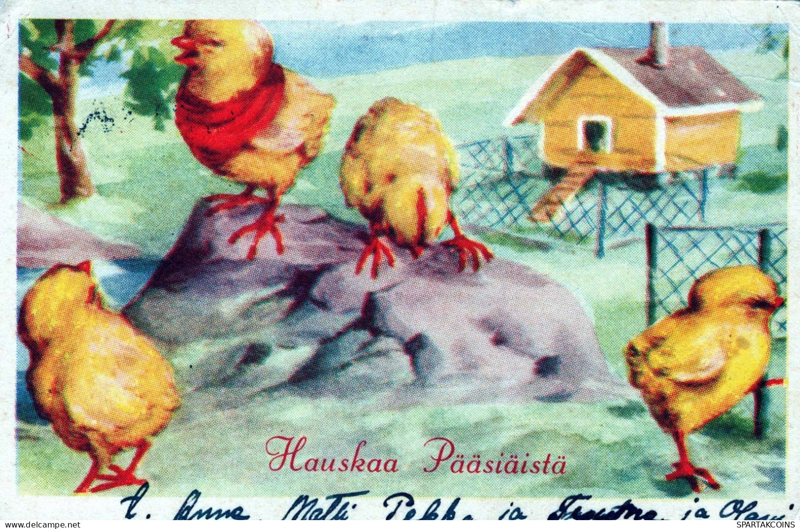 PASCUA POLLO HUEVO Vintage Tarjeta Postal CPA #PKE373.ES - Easter