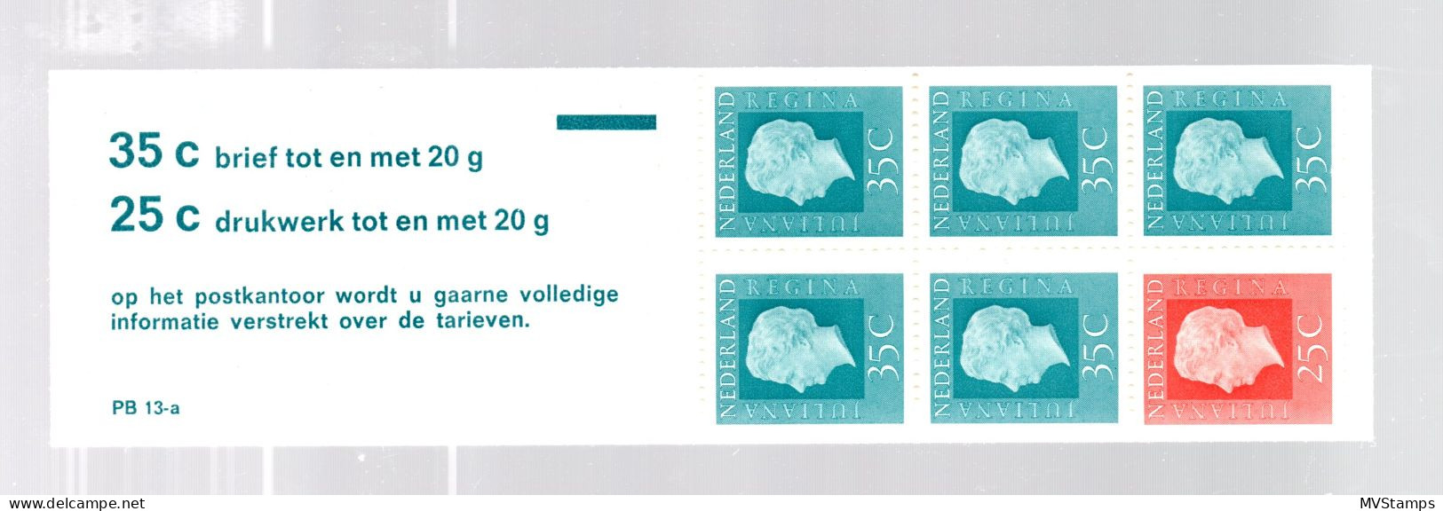 Nederland 1964 Postzegelboekje Regina PB 13 Postfris Met Telblokje - Postzegelboekjes En Roltandingzegels