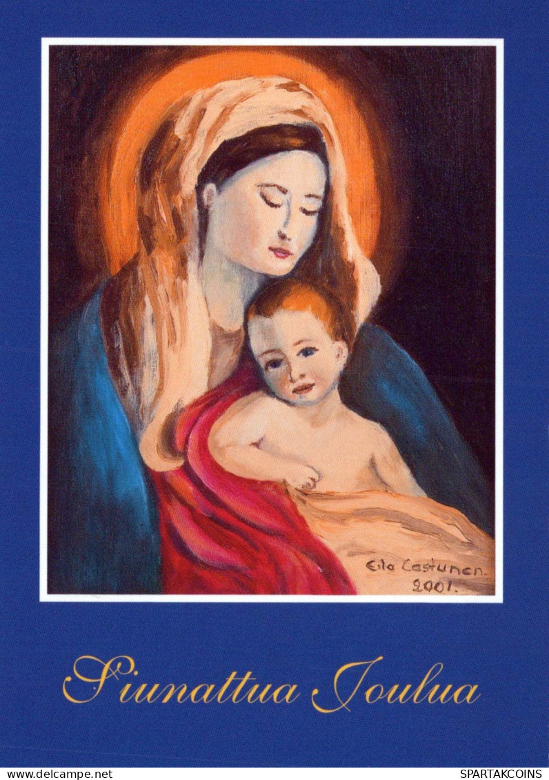 Virgen María Virgen Niño JESÚS Navidad Religión Vintage Tarjeta Postal CPSM #PBP934.ES - Vergine Maria E Madonne