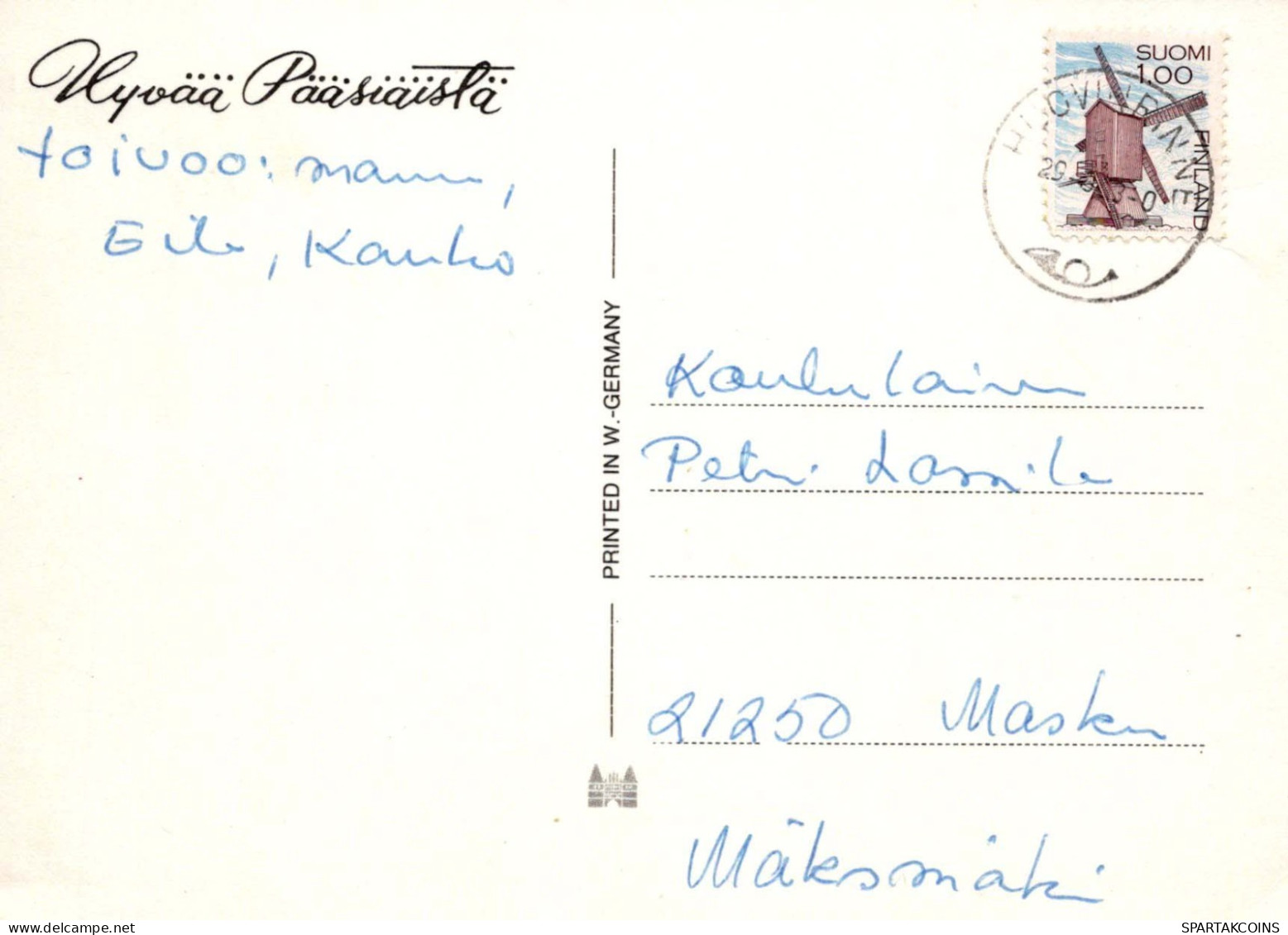 PASCUA POLLO HUEVO Vintage Tarjeta Postal CPSM #PBO927.ES - Easter