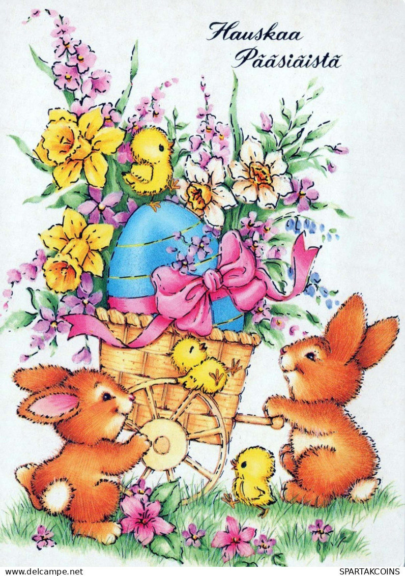 PASCUA CONEJO Vintage Tarjeta Postal CPSM #PBO550.ES - Easter