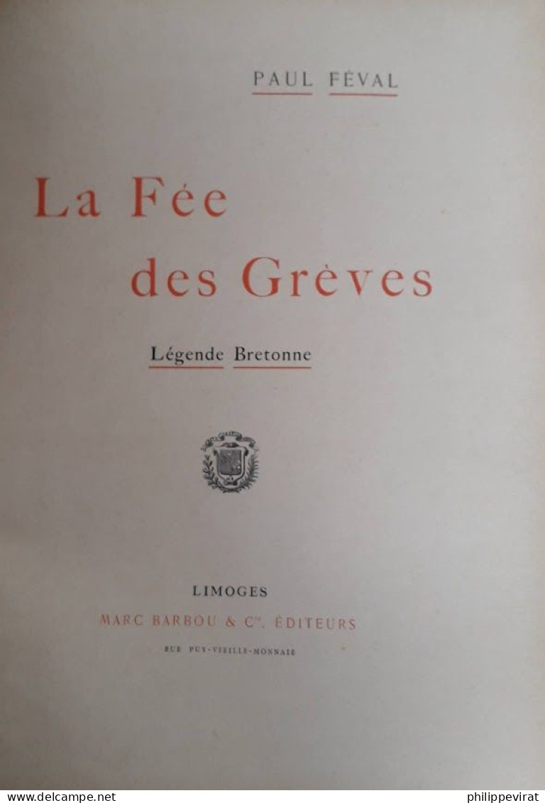 Paul Féval - La Fée Des Grèves - Légende Bretonne - 1895 - 1801-1900