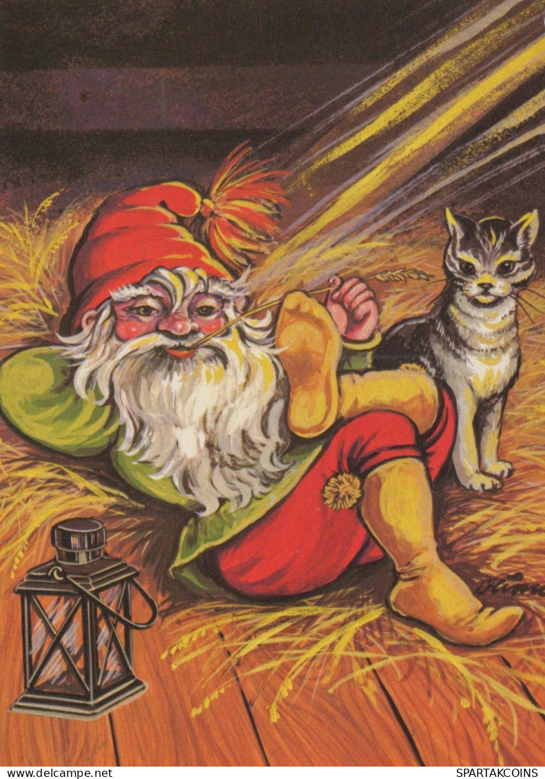 PAPÁ NOEL Feliz Año Navidad Vintage Tarjeta Postal CPSM #PBL311.ES - Santa Claus