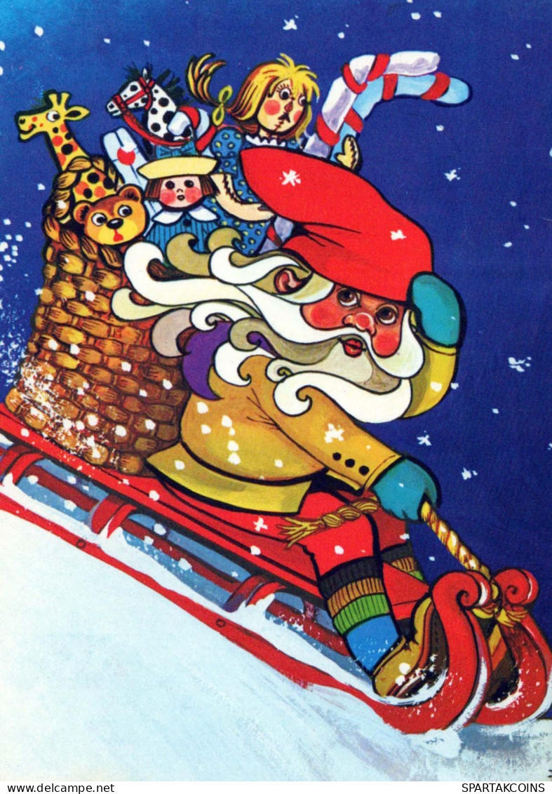 PAPÁ NOEL Feliz Año Navidad Vintage Tarjeta Postal CPSM #PBL184.ES - Santa Claus