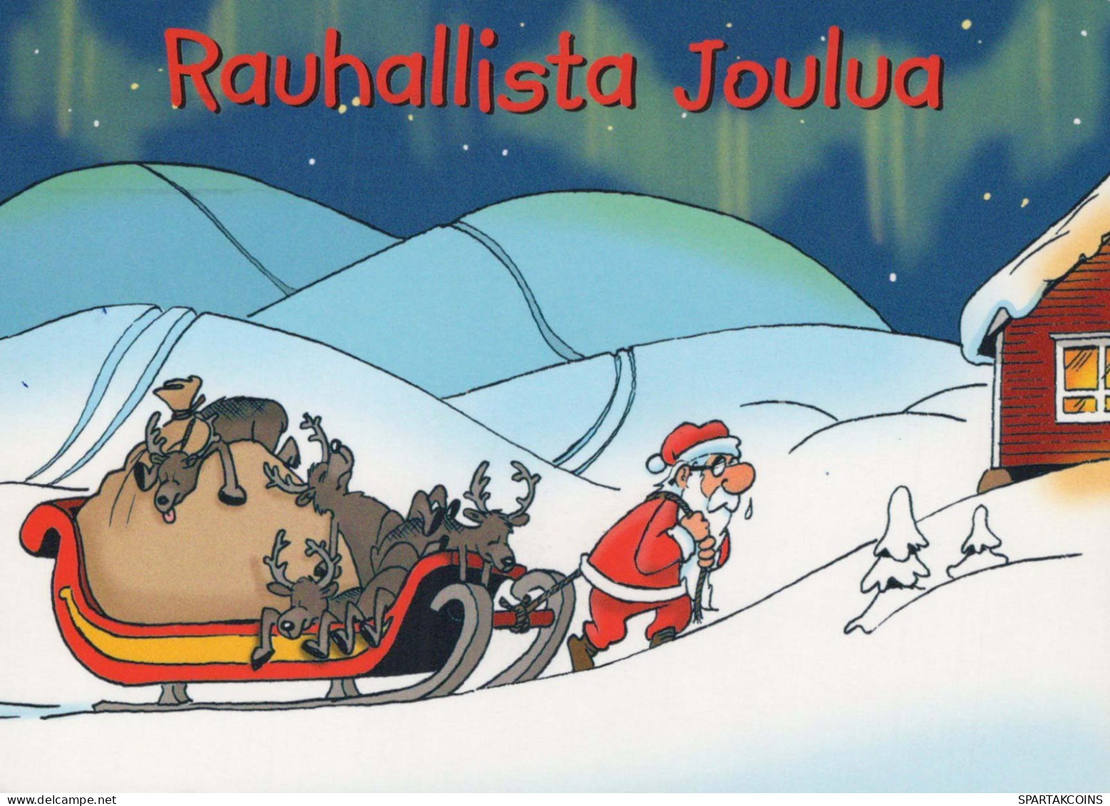 PAPÁ NOEL Feliz Año Navidad Vintage Tarjeta Postal CPSM #PBB192.ES - Santa Claus