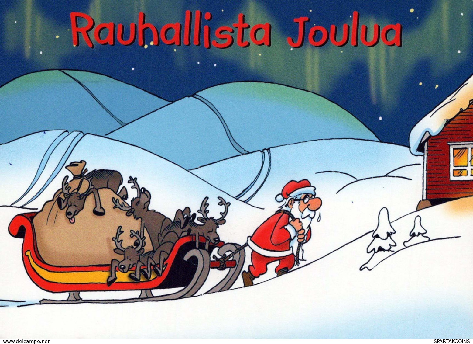 PAPÁ NOEL Feliz Año Navidad Vintage Tarjeta Postal CPSM #PBB192.ES - Santa Claus