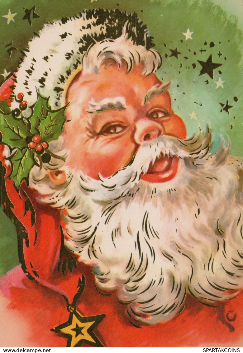 PAPÁ NOEL NAVIDAD Fiesta Vintage Tarjeta Postal CPSM #PAJ876.ES - Santa Claus