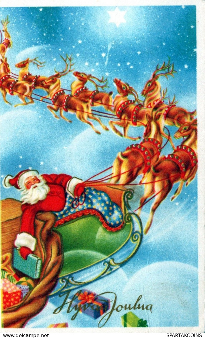 PAPÁ NOEL NAVIDAD Fiesta Vintage Tarjeta Postal CPSMPF #PAJ401.ES - Santa Claus