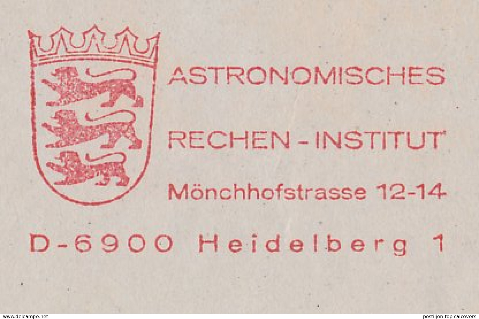 Meter Cover Germany 1991 Astronomical Calculation Institute - Astronomùia