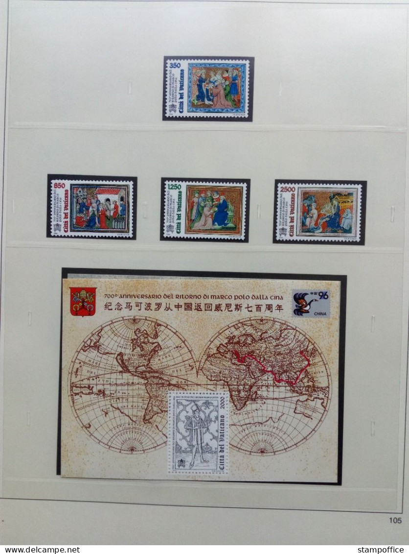 VATIKAN MI-NR. 1167-1196 + BLOCK 16 POSTFRISCH(MINT) JAHRGANG 1996 KOMPLETT - Unused Stamps