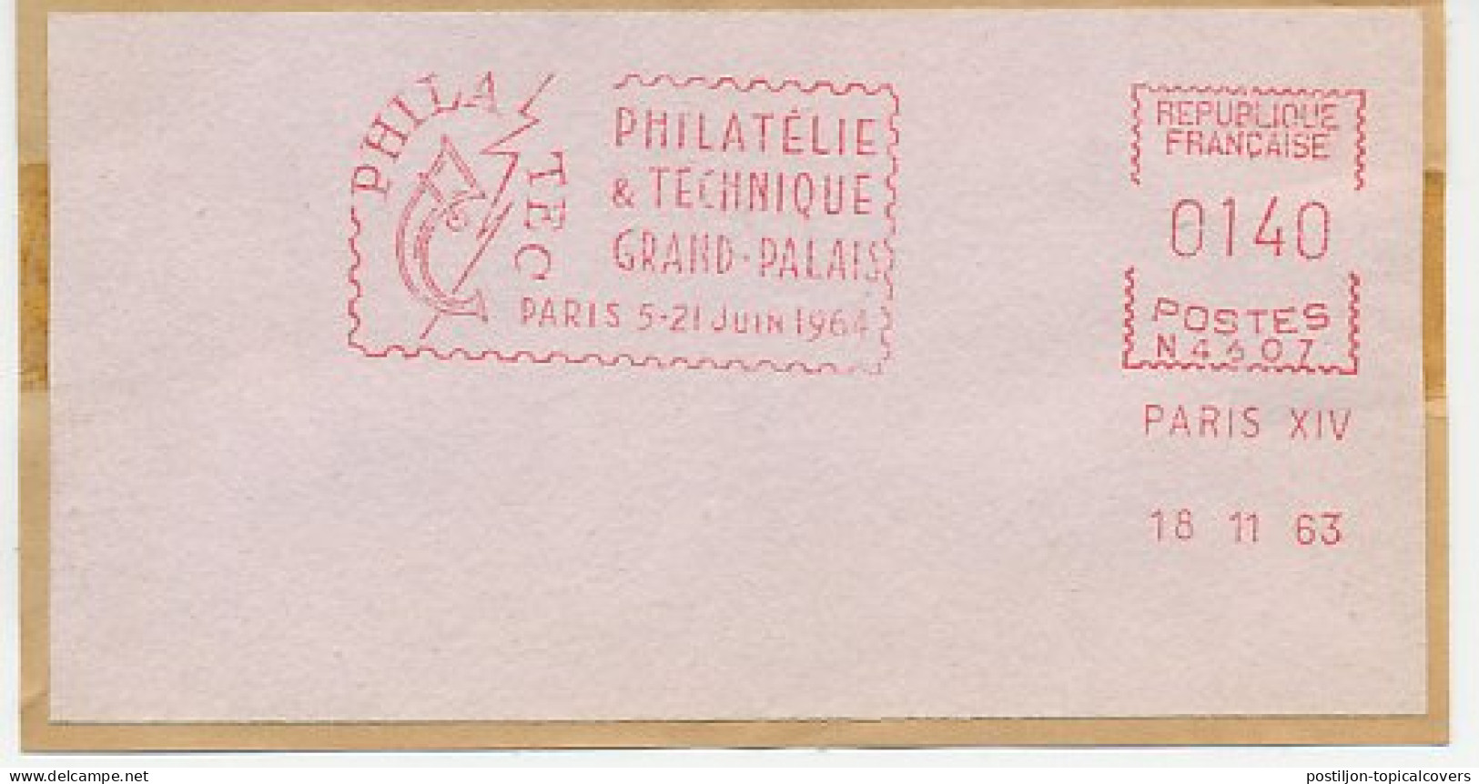 Meter Cut France 1963 Philately & Technology - Exhibition - Other & Unclassified