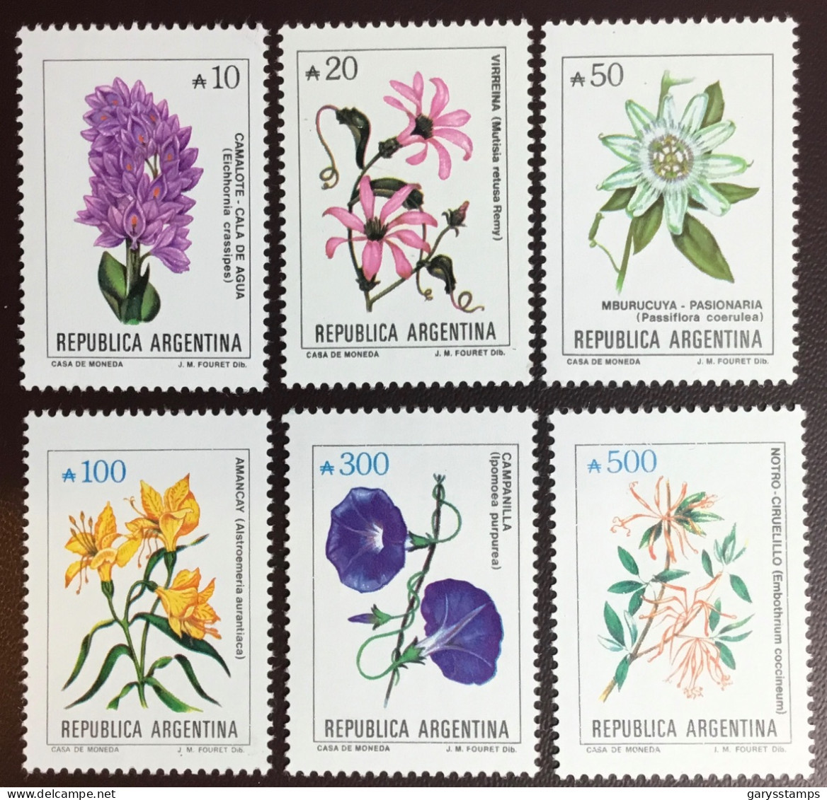 Argentina 1989 Flowers Definitives Set MNH - Sonstige & Ohne Zuordnung