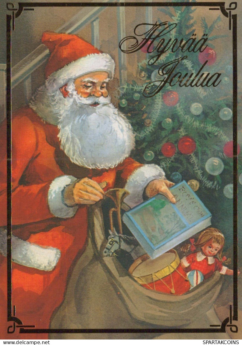 PÈRE NOËL Bonne Année Noël Vintage Carte Postale CPSM #PBL373.FR - Santa Claus