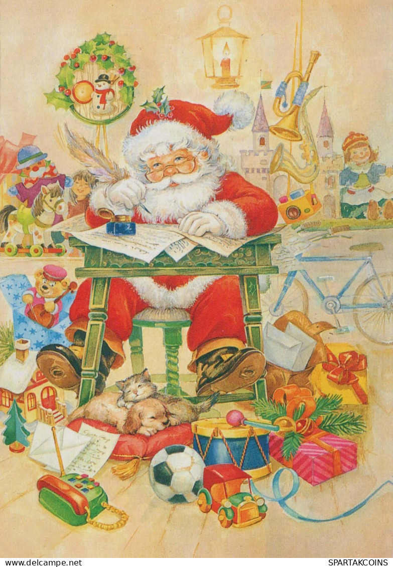 PÈRE NOËL Bonne Année Noël Vintage Carte Postale CPSM #PBL048.FR - Santa Claus