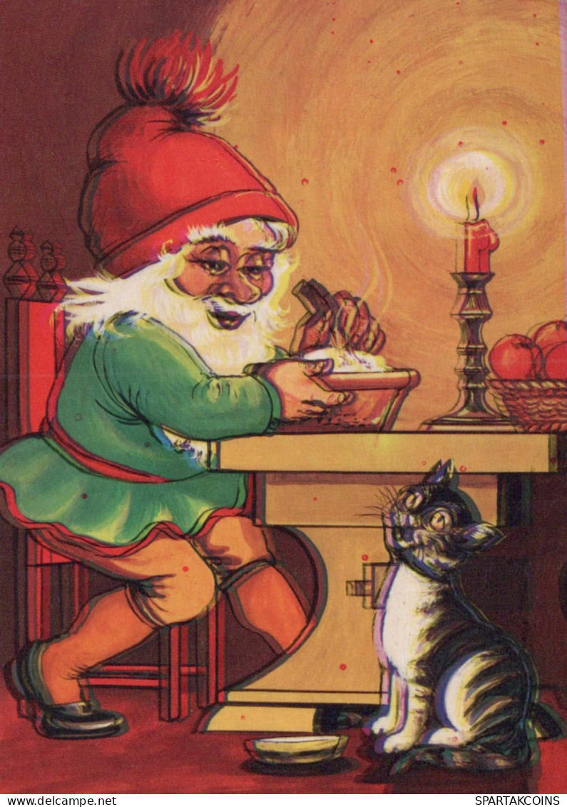 PÈRE NOËL Bonne Année Noël Vintage Carte Postale CPSM #PBL250.FR - Santa Claus